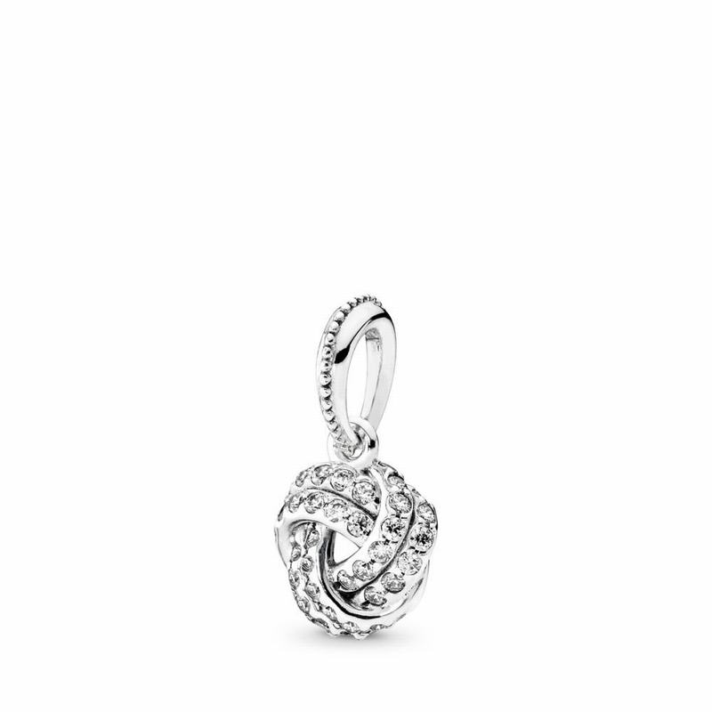 Pandora Sparkling Love Knot Pendant Ireland - Sterling Silver/Cubic Zirconia - 980564VZQ